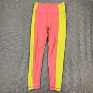 Hanna Andersson Made to Stretch Watermelon Pink and Yellow Leggings ~ 110/5